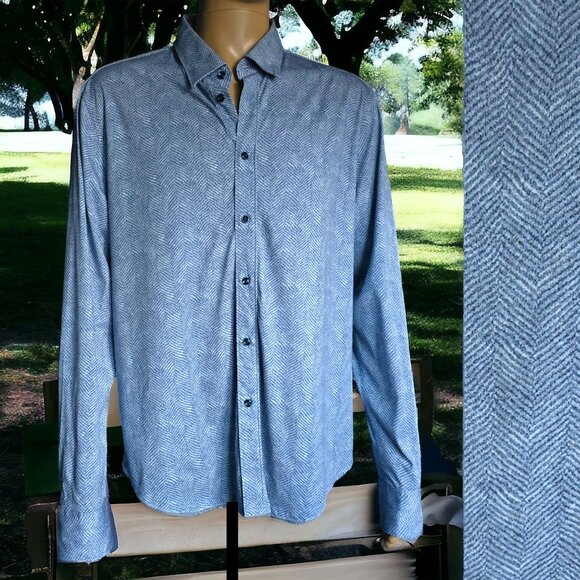 Brooklyn Brigade Other - NWOT BROOKLYN BRIGADE (XL) Men's Casual Blue Heathered/Checkered Button Up
